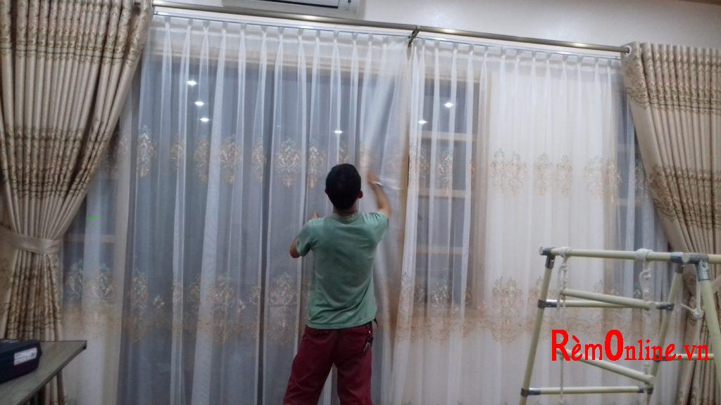 rèm may xếp ly